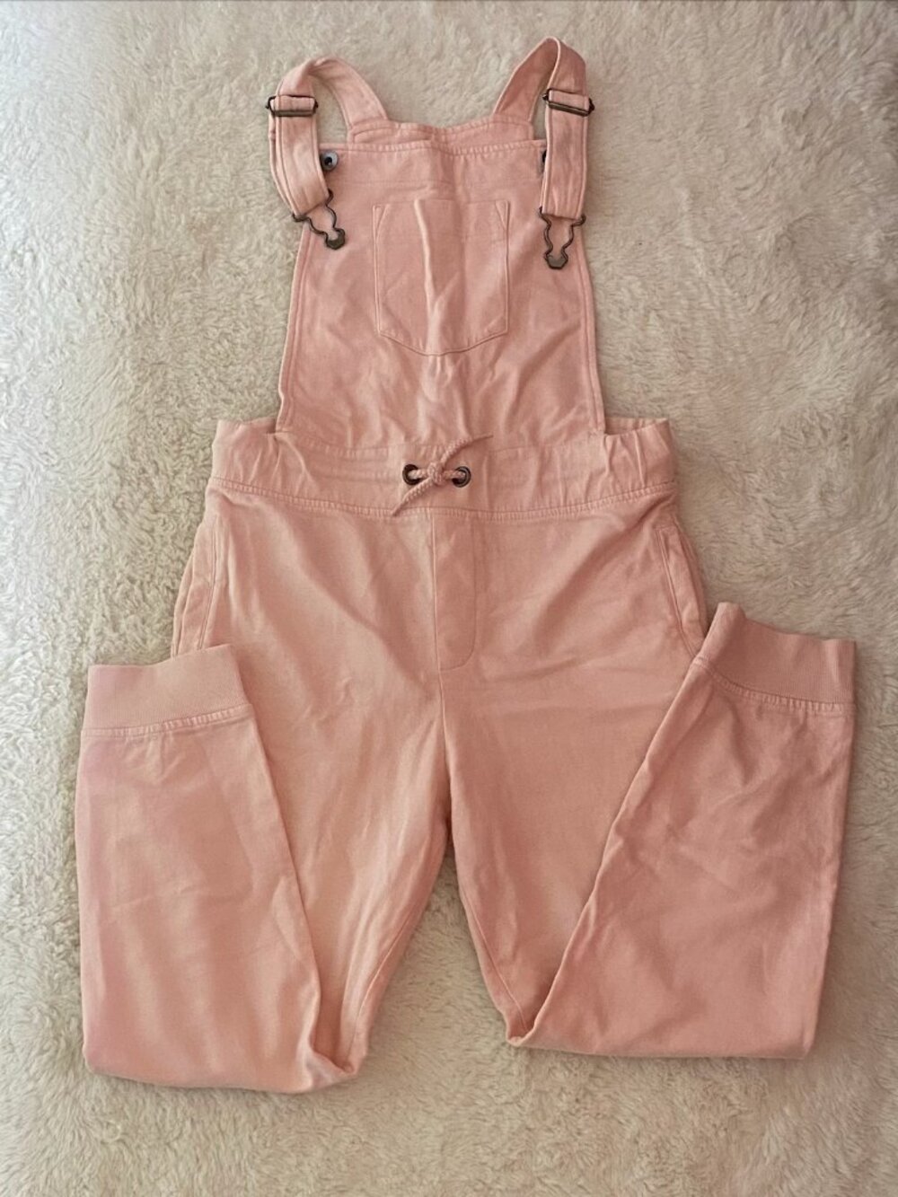 George Girls Pink Knit Jogger Overalls Fleece Sweatpant L 10-12